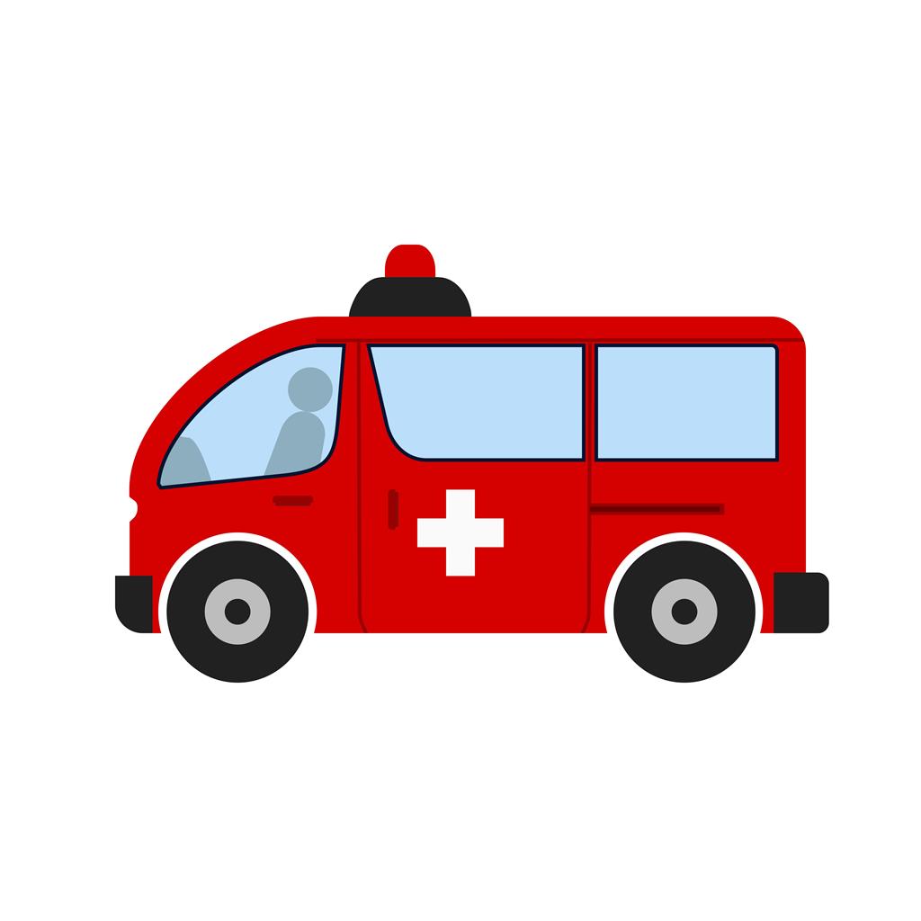 Ambulance Flat Multicolor Icon - IconBunny