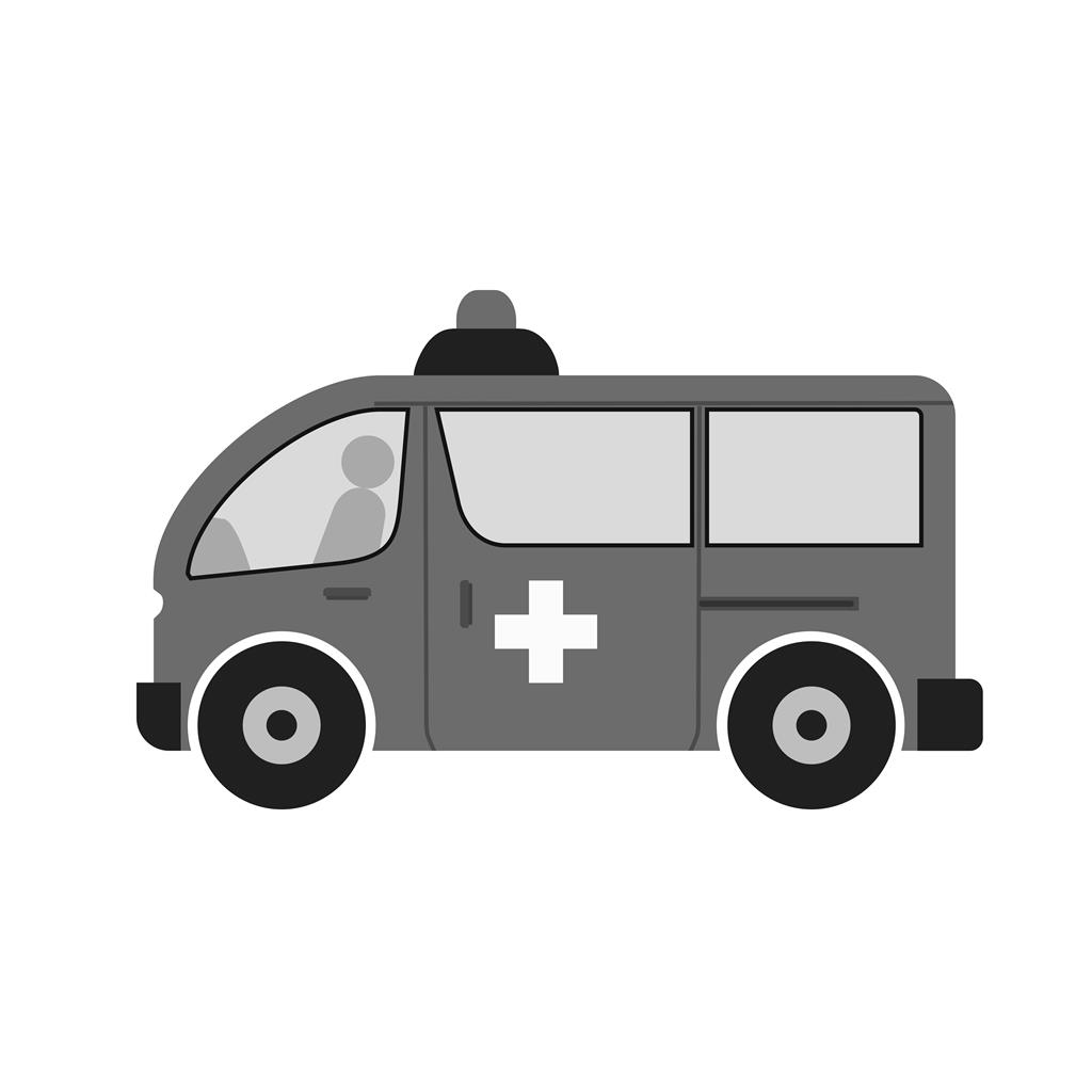 Ambulance Greyscale Icon - IconBunny