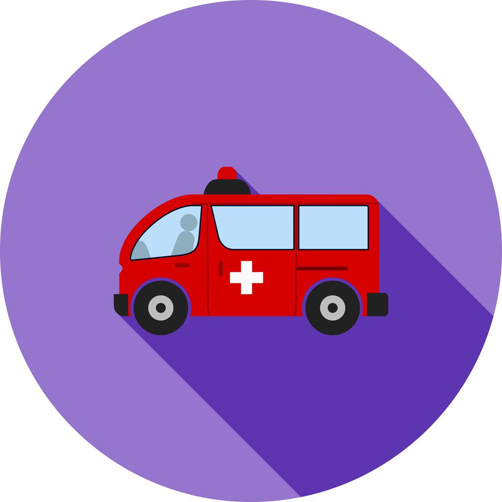 Ambulance Flat Shadowed Icon - IconBunny