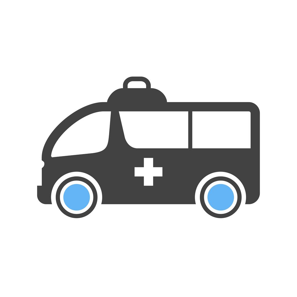 Ambulance Blue Black Icon - IconBunny