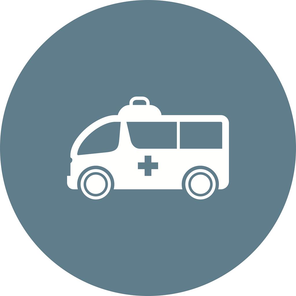 Ambulance Flat Round Icon - IconBunny
