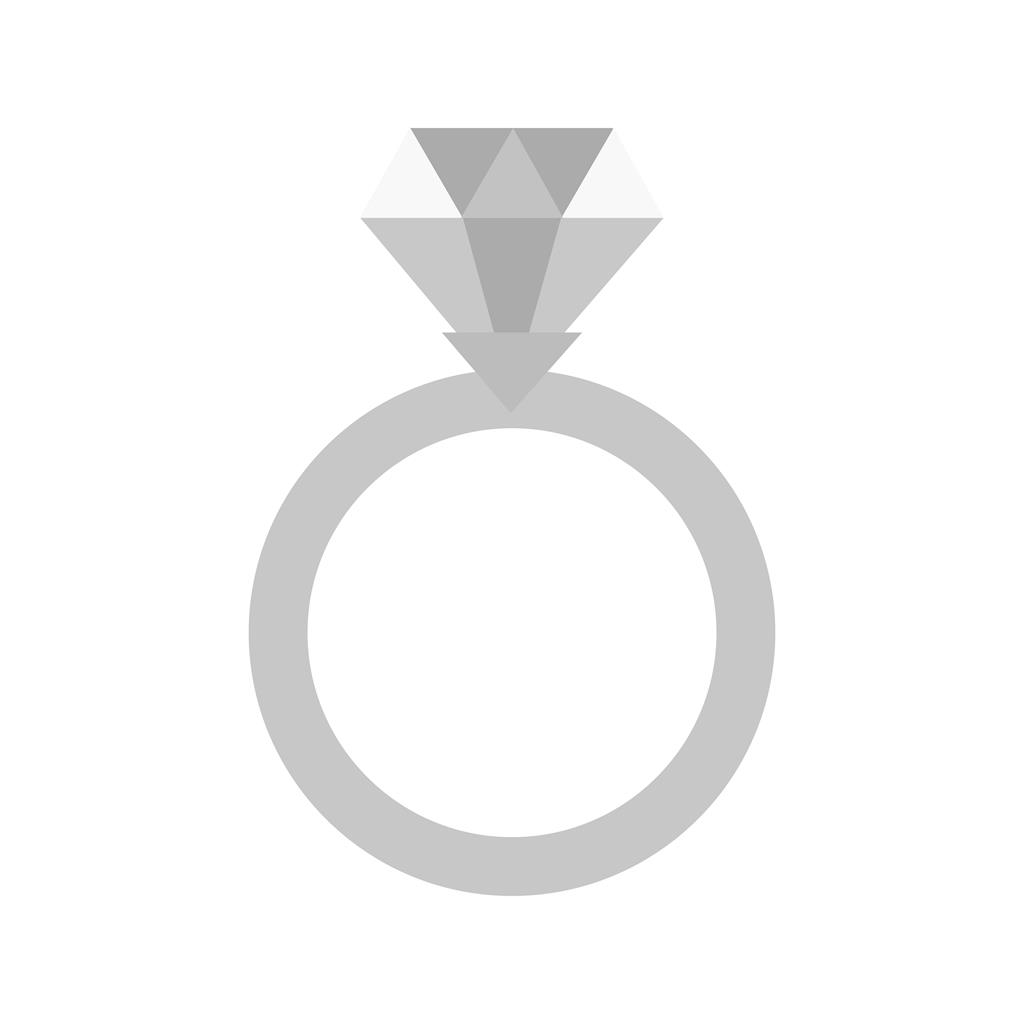 Diamond ring Greyscale Icon - IconBunny