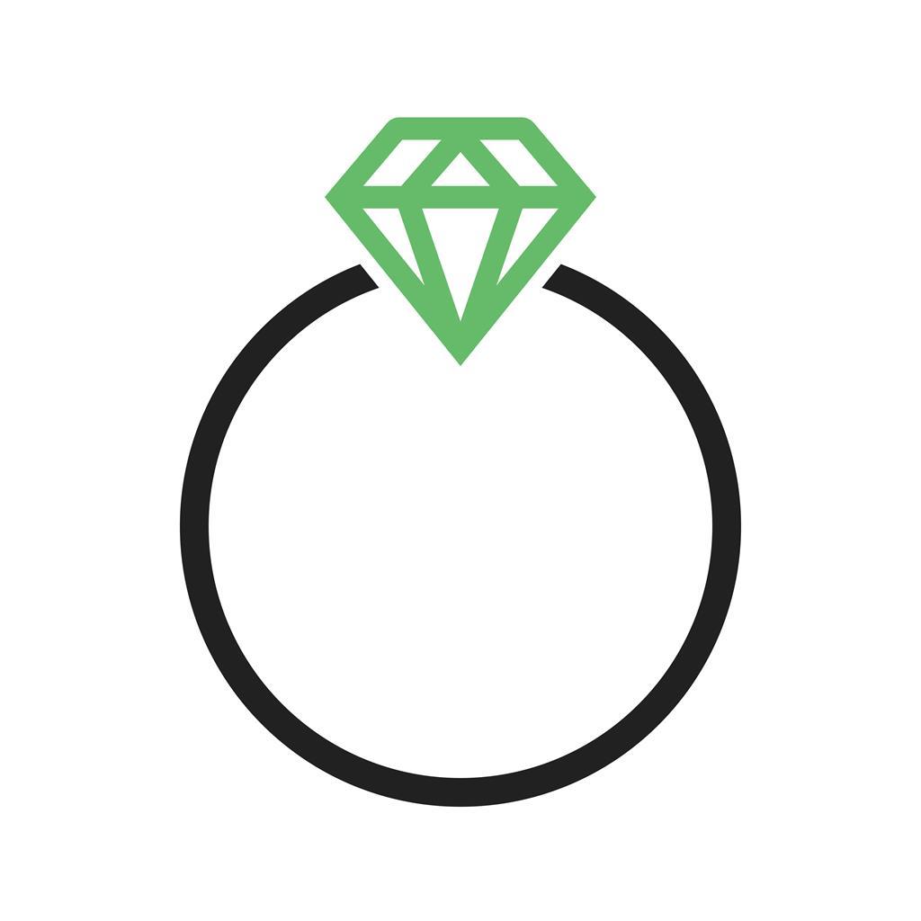 Diamond ring Line Green Black Icon - IconBunny