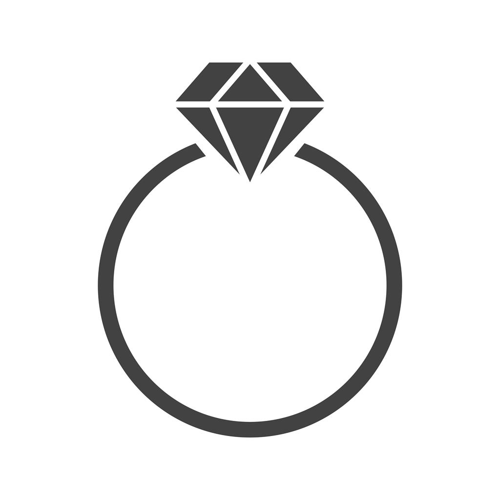 Diamond ring Glyph Icon - IconBunny