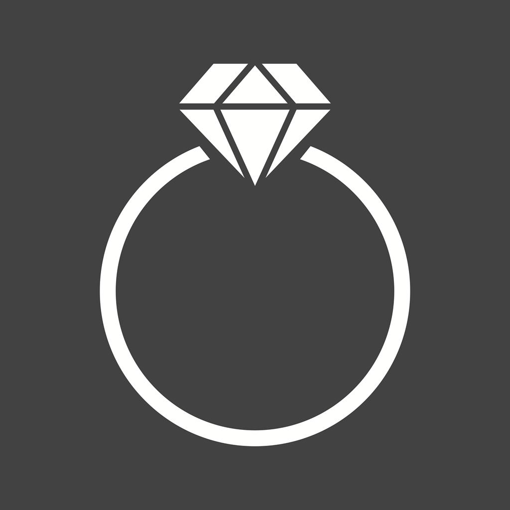 Diamond ring Glyph Inverted Icon - IconBunny