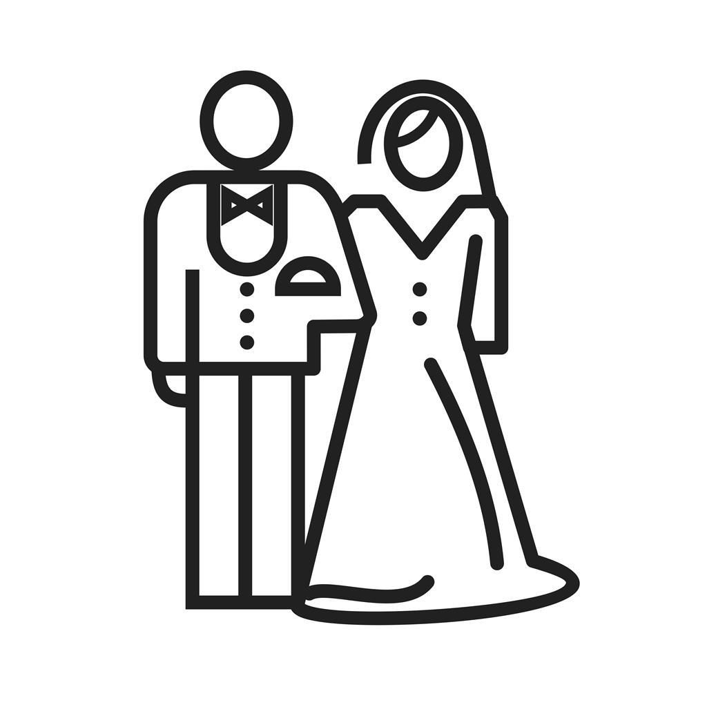 Bride and Groom Line Icon - IconBunny