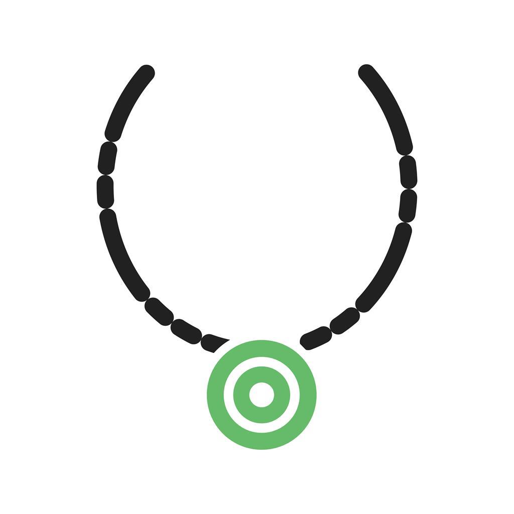 Necklace Line Green Black Icon - IconBunny