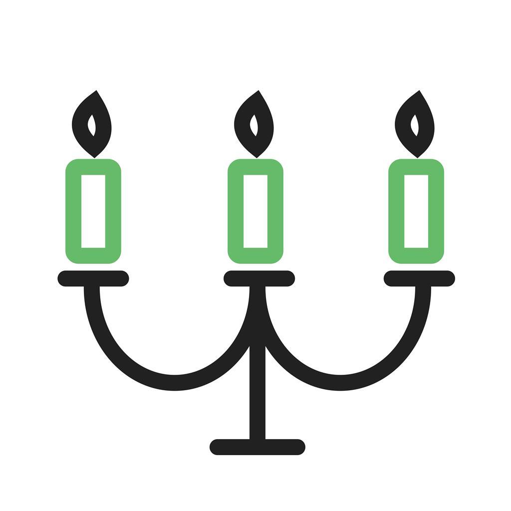 Candles Line Green Black Icon - IconBunny