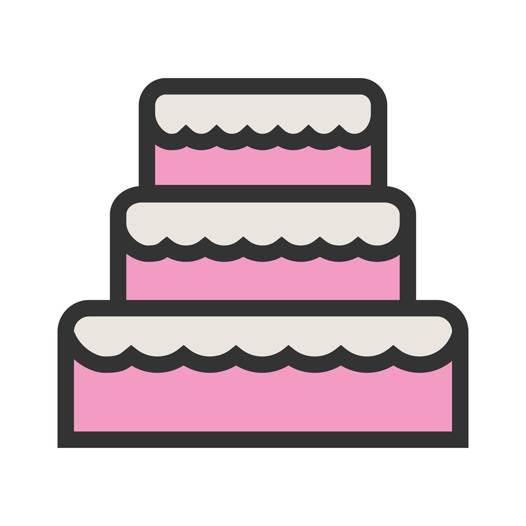 Wedding Cake II Line Filled Icon - IconBunny