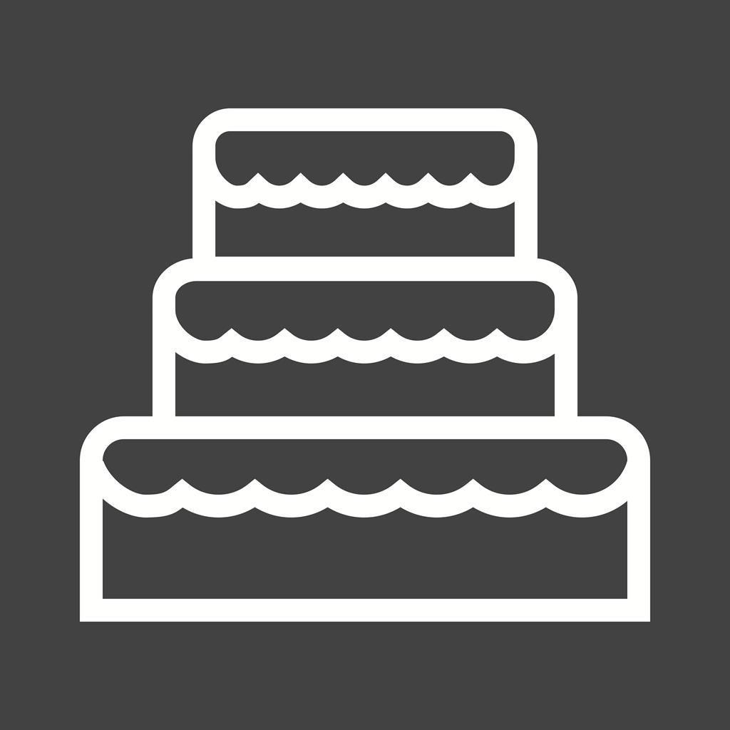 Wedding Cake II Line Inverted Icon - IconBunny