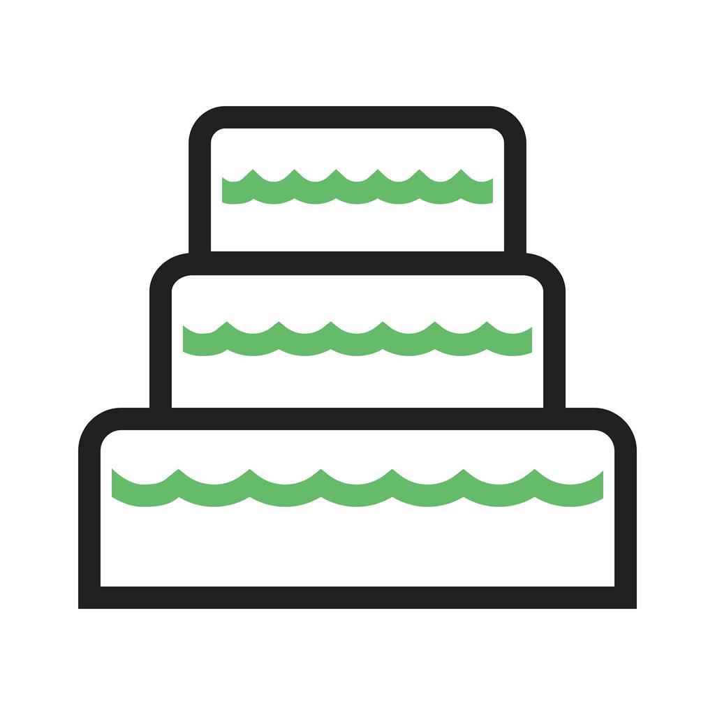 Wedding Cake II Line Green Black Icon - IconBunny