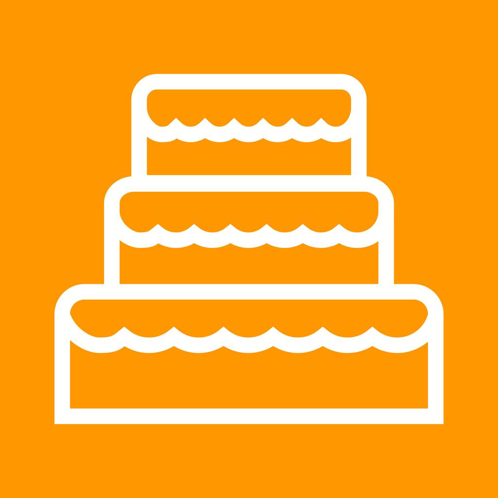 Wedding Cake II Line Multicolor B/G Icon - IconBunny