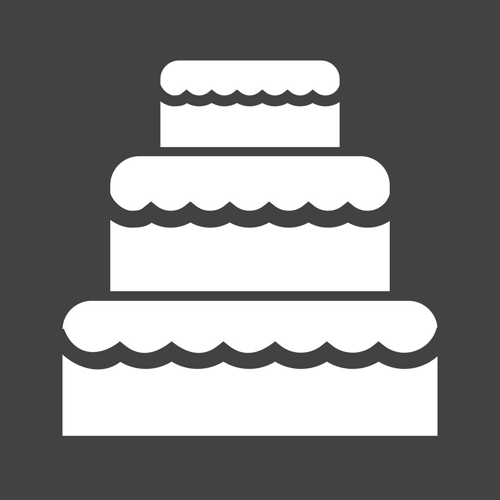 Wedding Cake II Glyph Inverted Icon - IconBunny