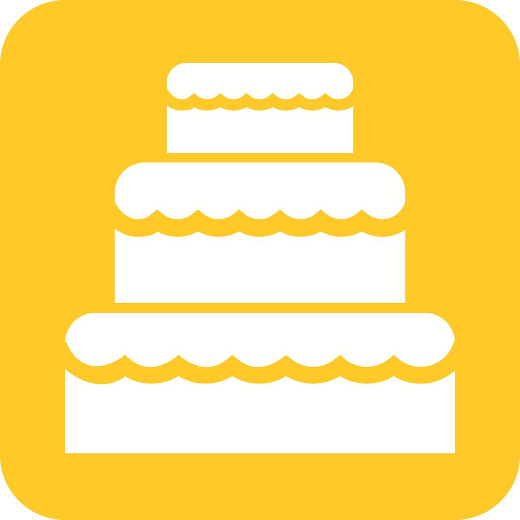Wedding Cake II Flat Round Corner Icon - IconBunny