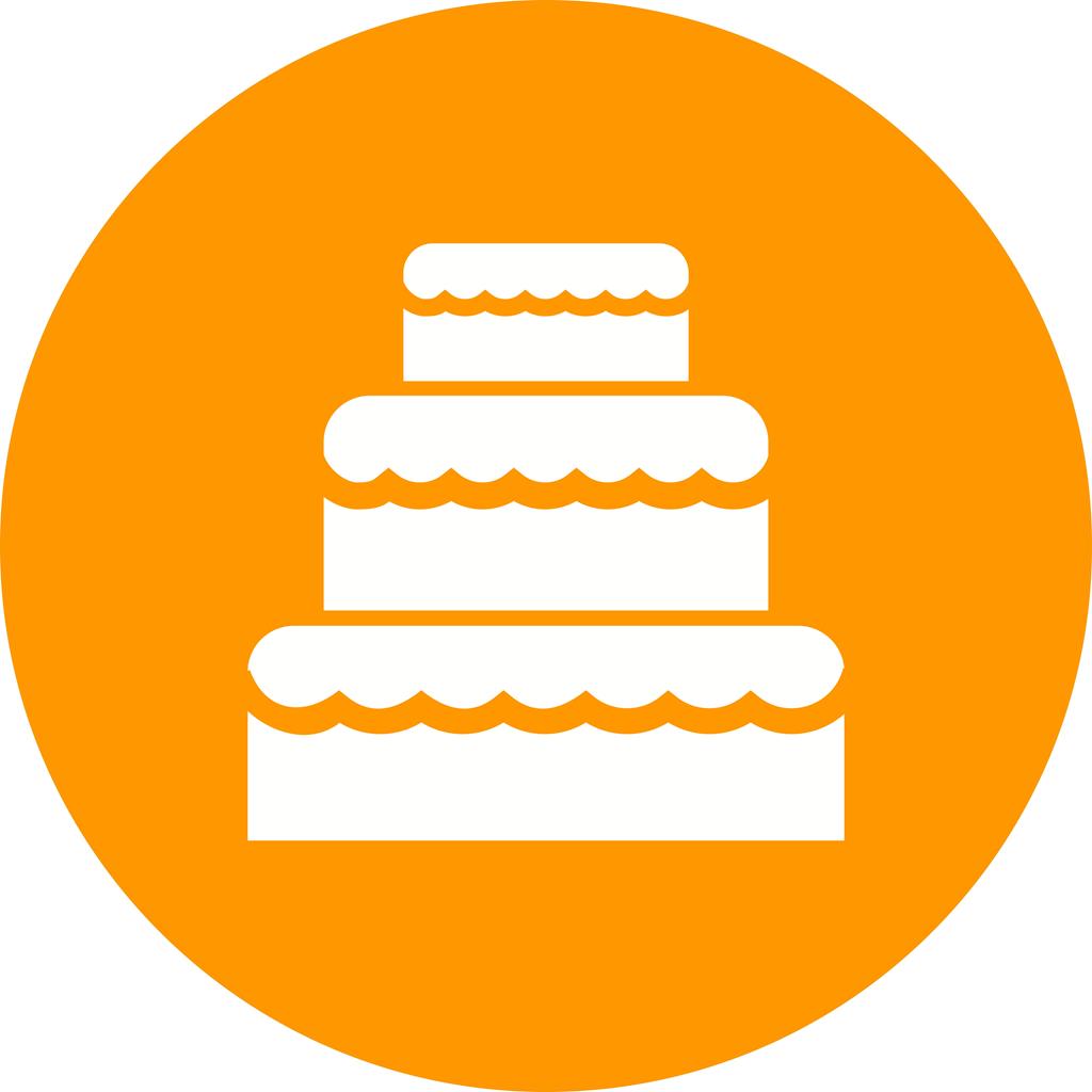 Wedding Cake II Flat Round Icon - IconBunny