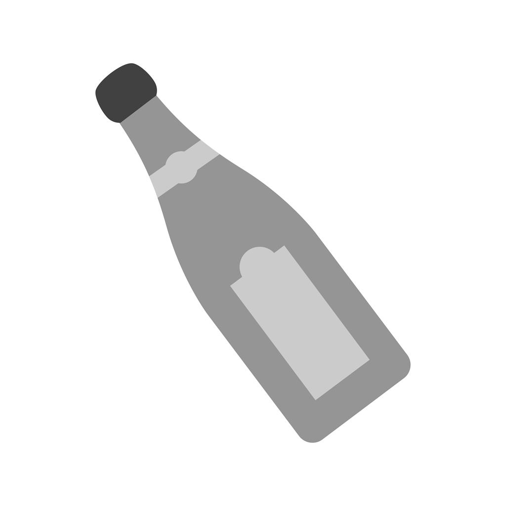 Champagne bottle Greyscale Icon - IconBunny
