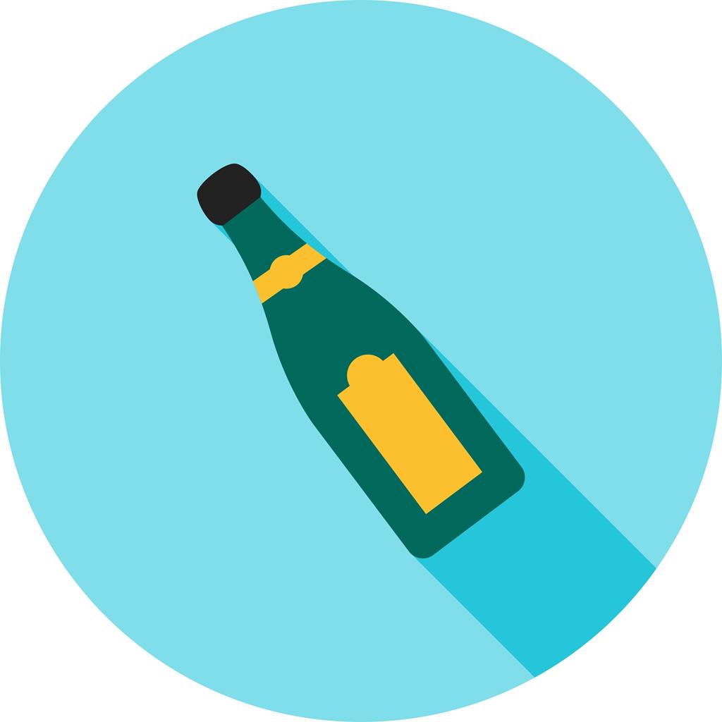 Champagne bottle Flat Shadowed Icon - IconBunny