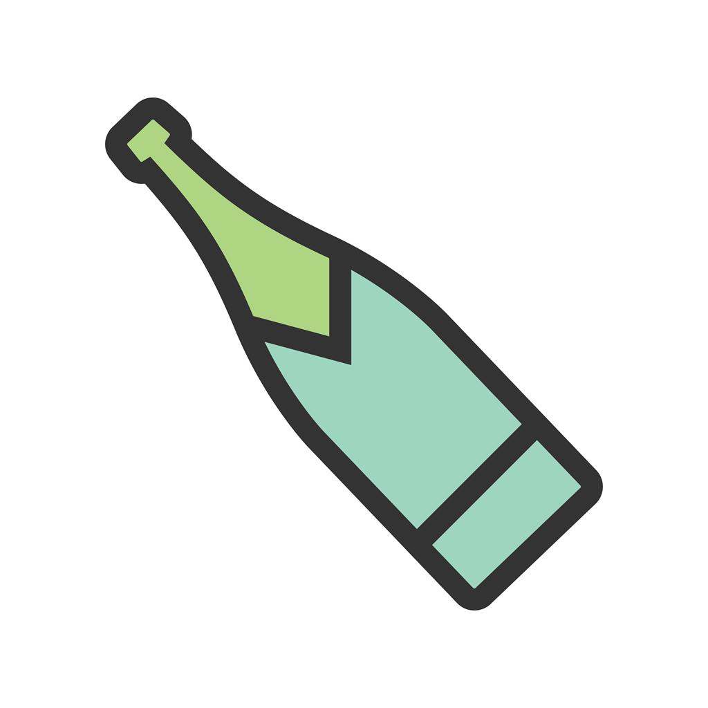 Champagne bottle Line Filled Icon - IconBunny