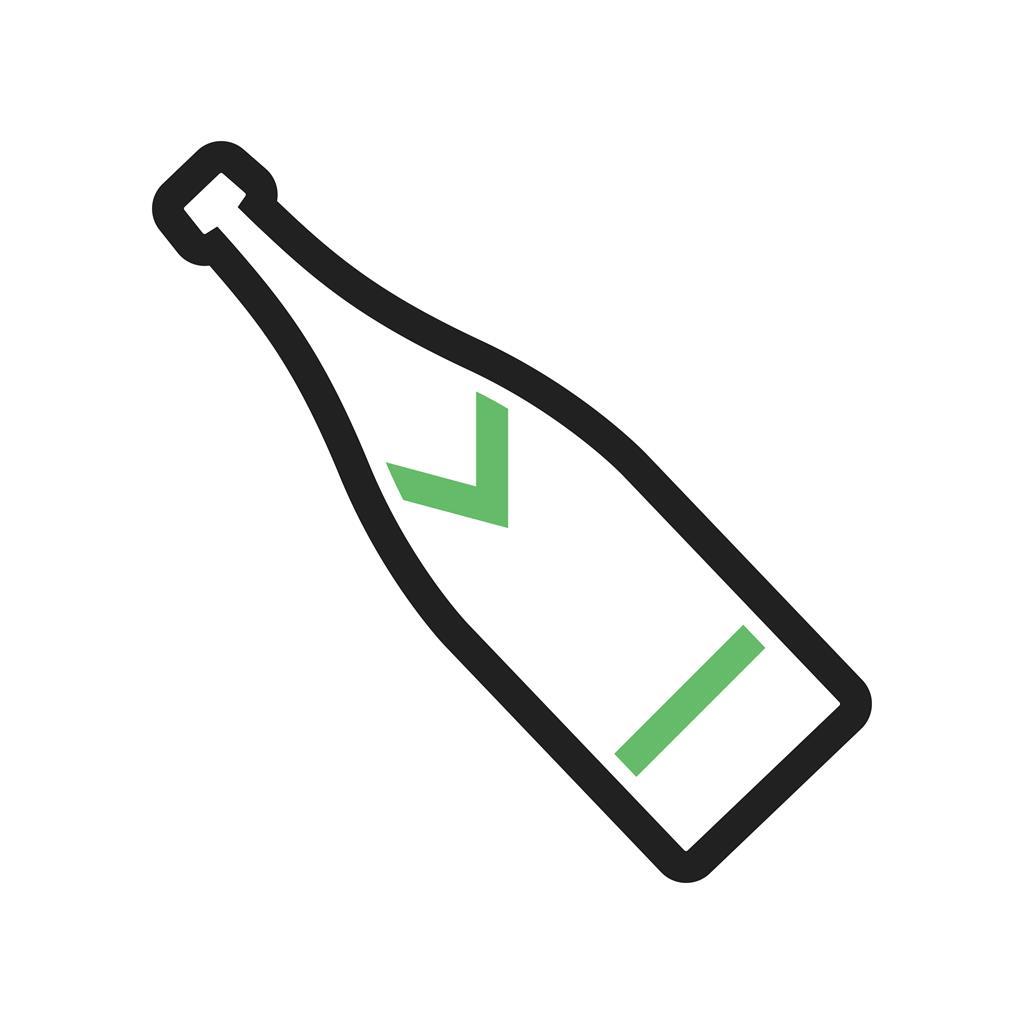 Champagne bottle Line Green Black Icon - IconBunny