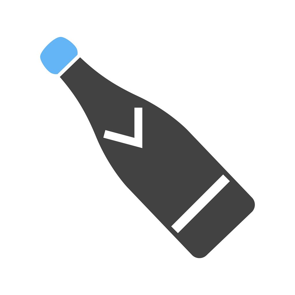 Champagne bottle Blue Black Icon - IconBunny