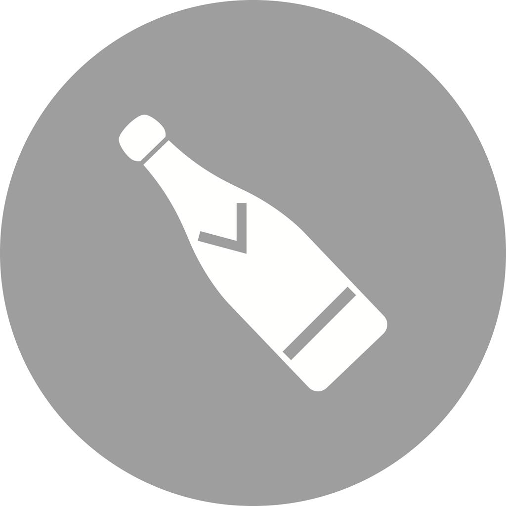 Champagne bottle Flat Round Icon - IconBunny