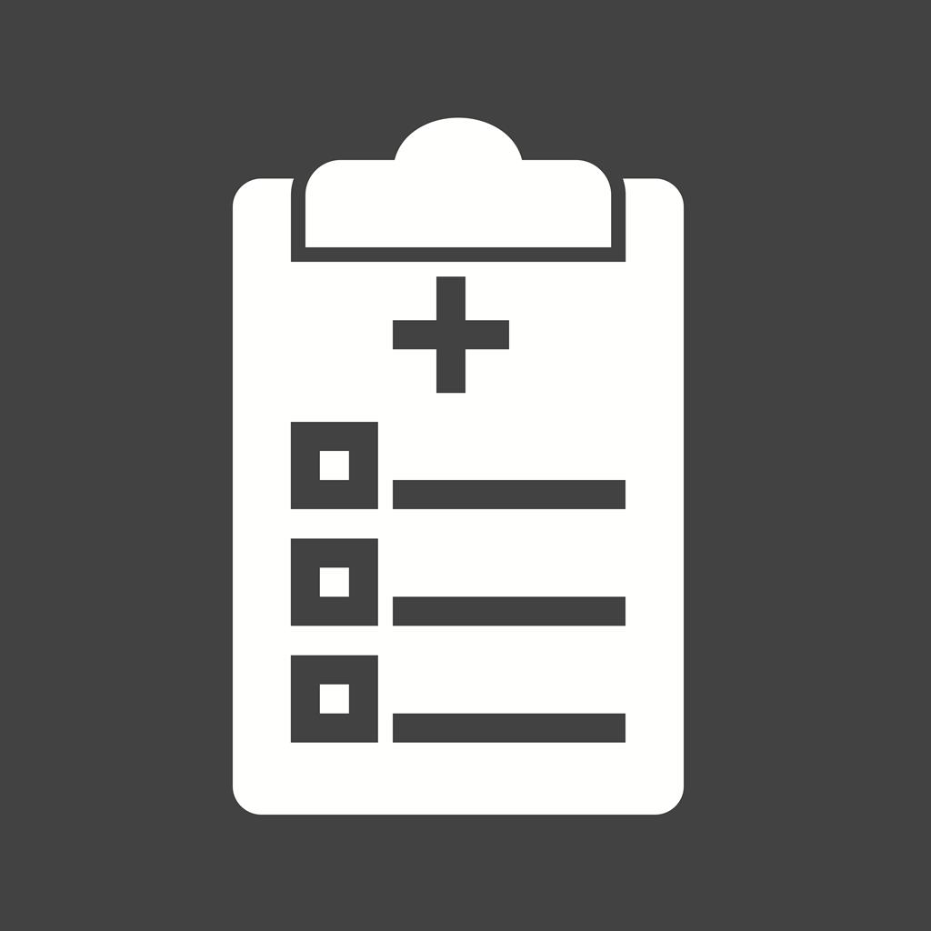 Medical Chart Glyph Inverted Icon - IconBunny