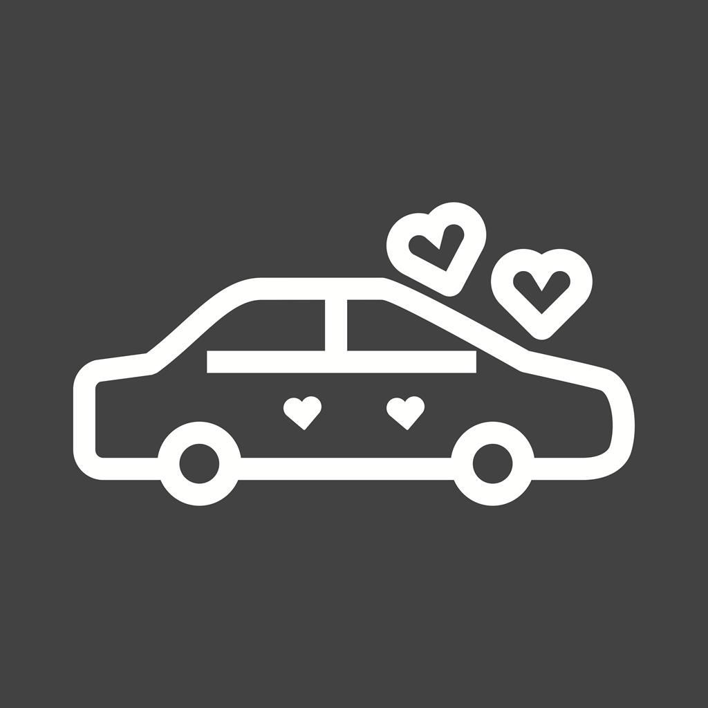 Decorated Car Line Inverted Icon - IconBunny