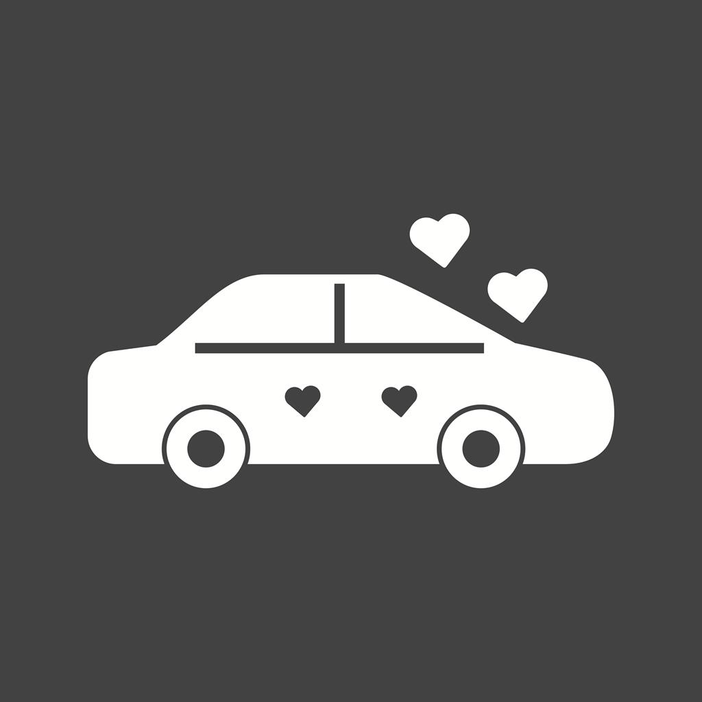 Decorated Car Glyph Inverted Icon - IconBunny