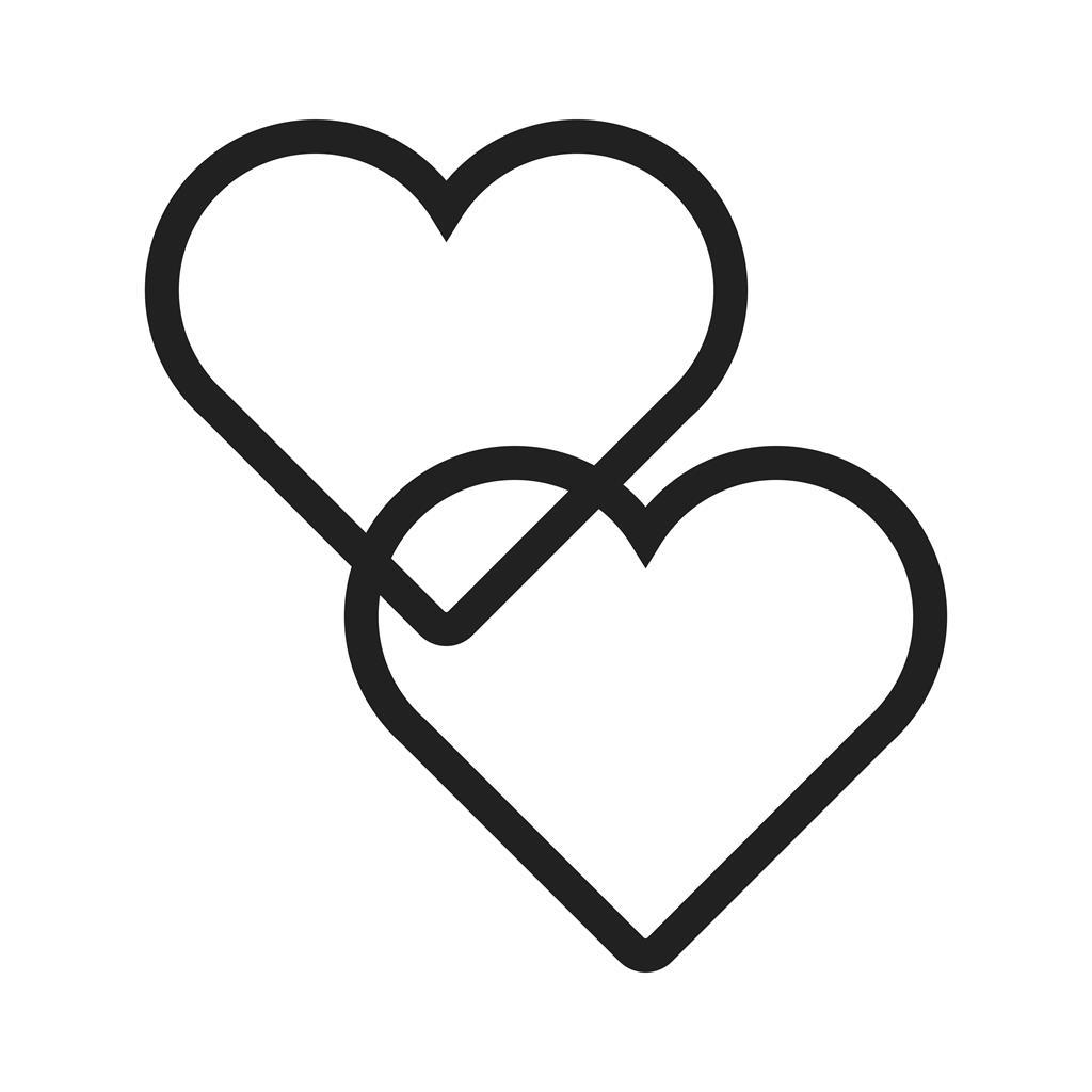 Two hearts Line Icon - IconBunny