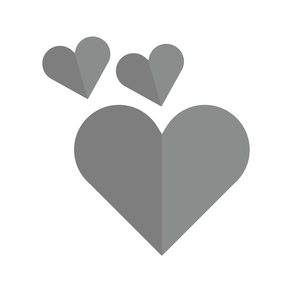 Two hearts Greyscale Icon - IconBunny