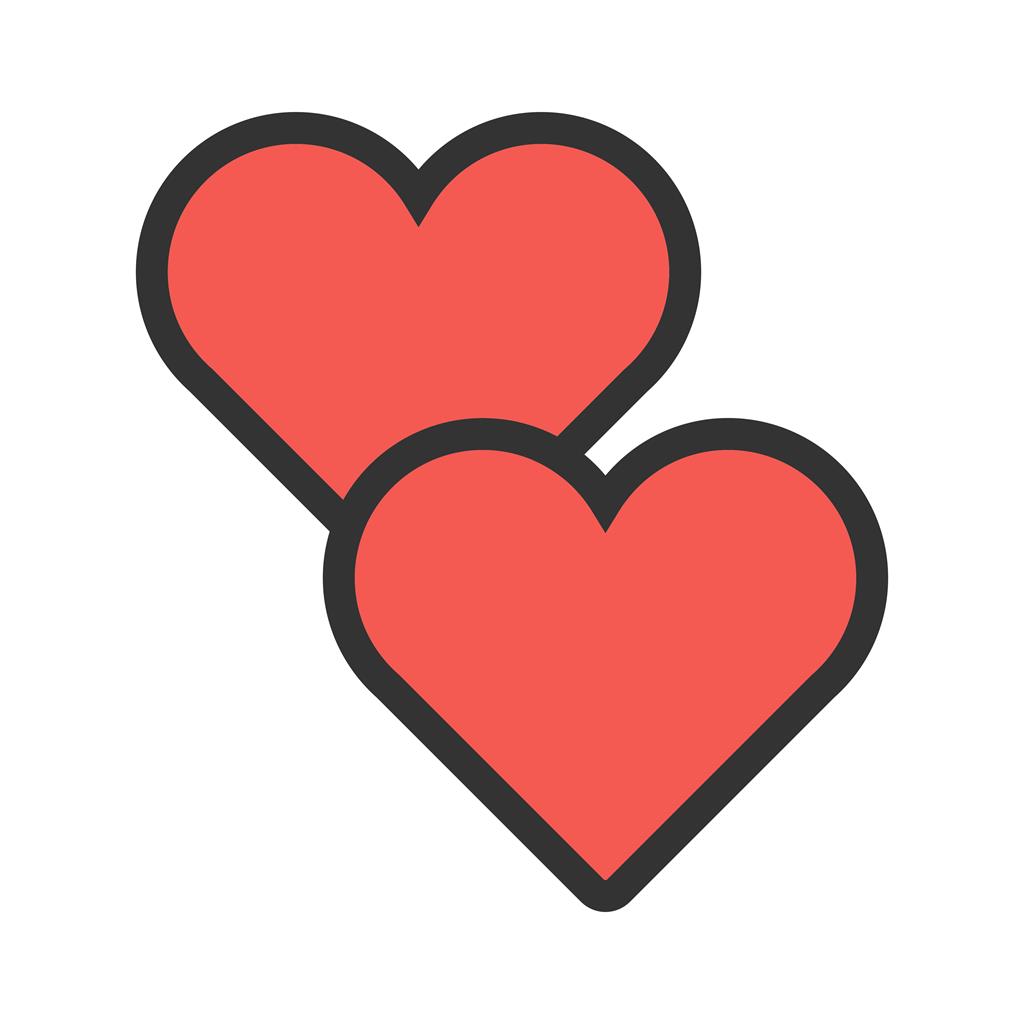 Two hearts Line Filled Icon - IconBunny