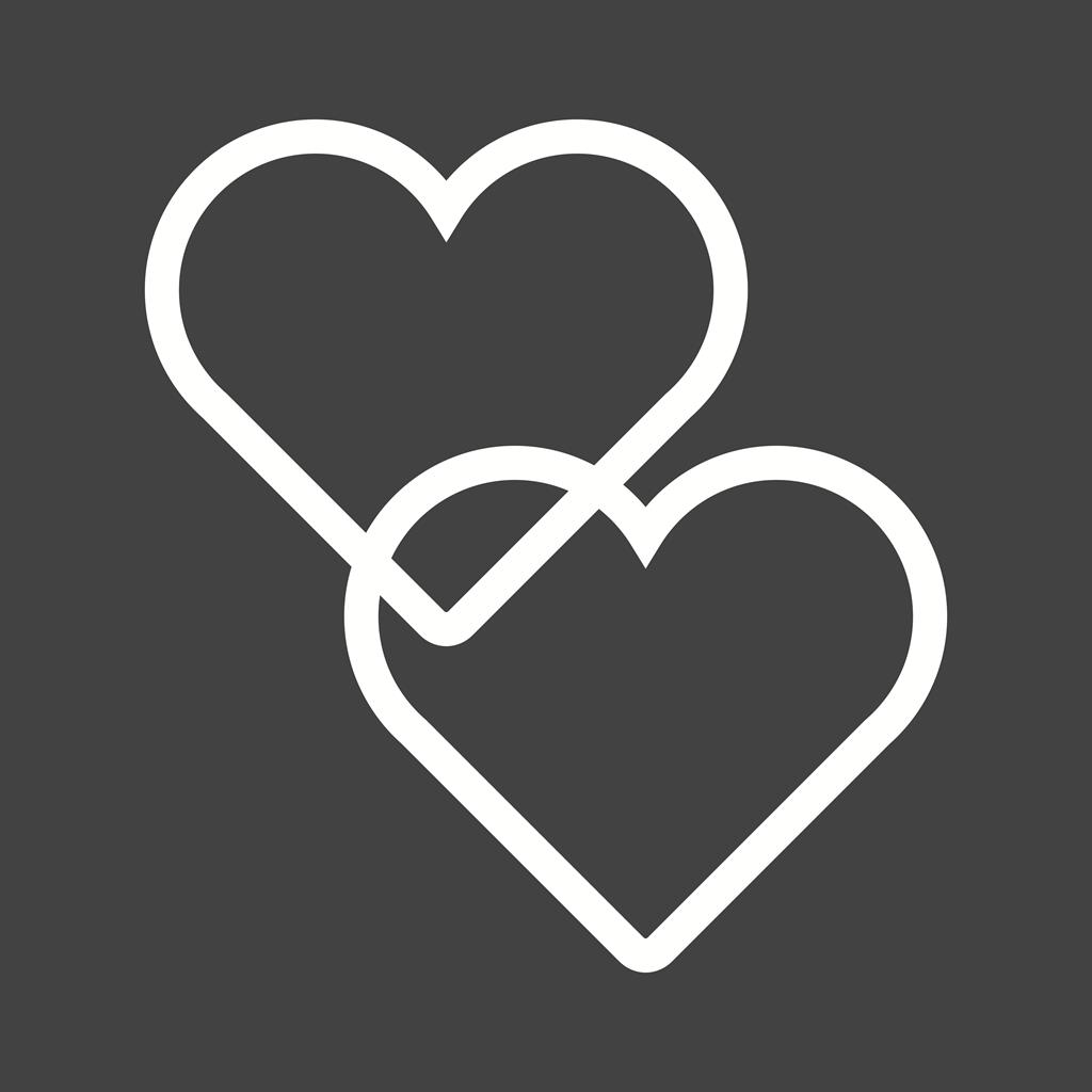 Two hearts Line Inverted Icon - IconBunny
