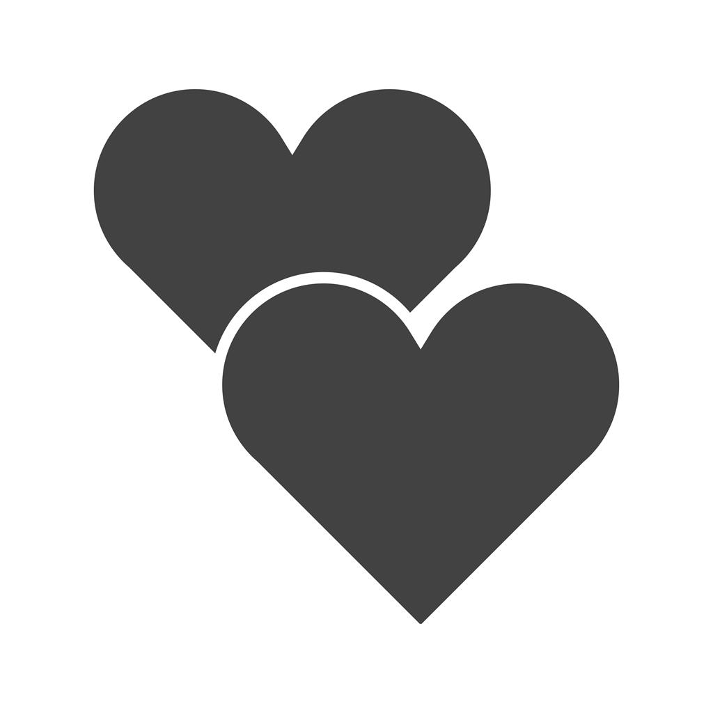 Two hearts Glyph Icon - IconBunny