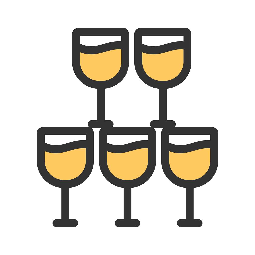 Goblets Line Filled Icon - IconBunny