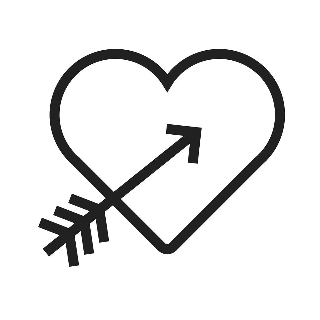 Heart with arrow Line Icon - IconBunny