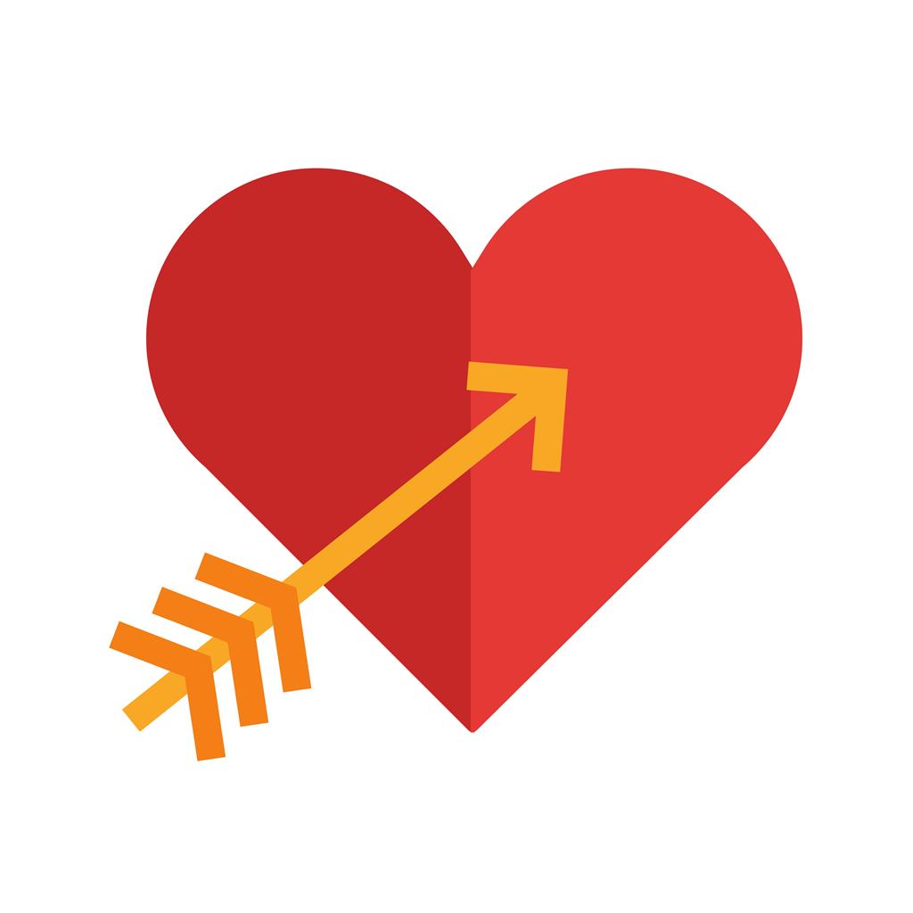 Heart with arrow Flat Multicolor Icon - IconBunny