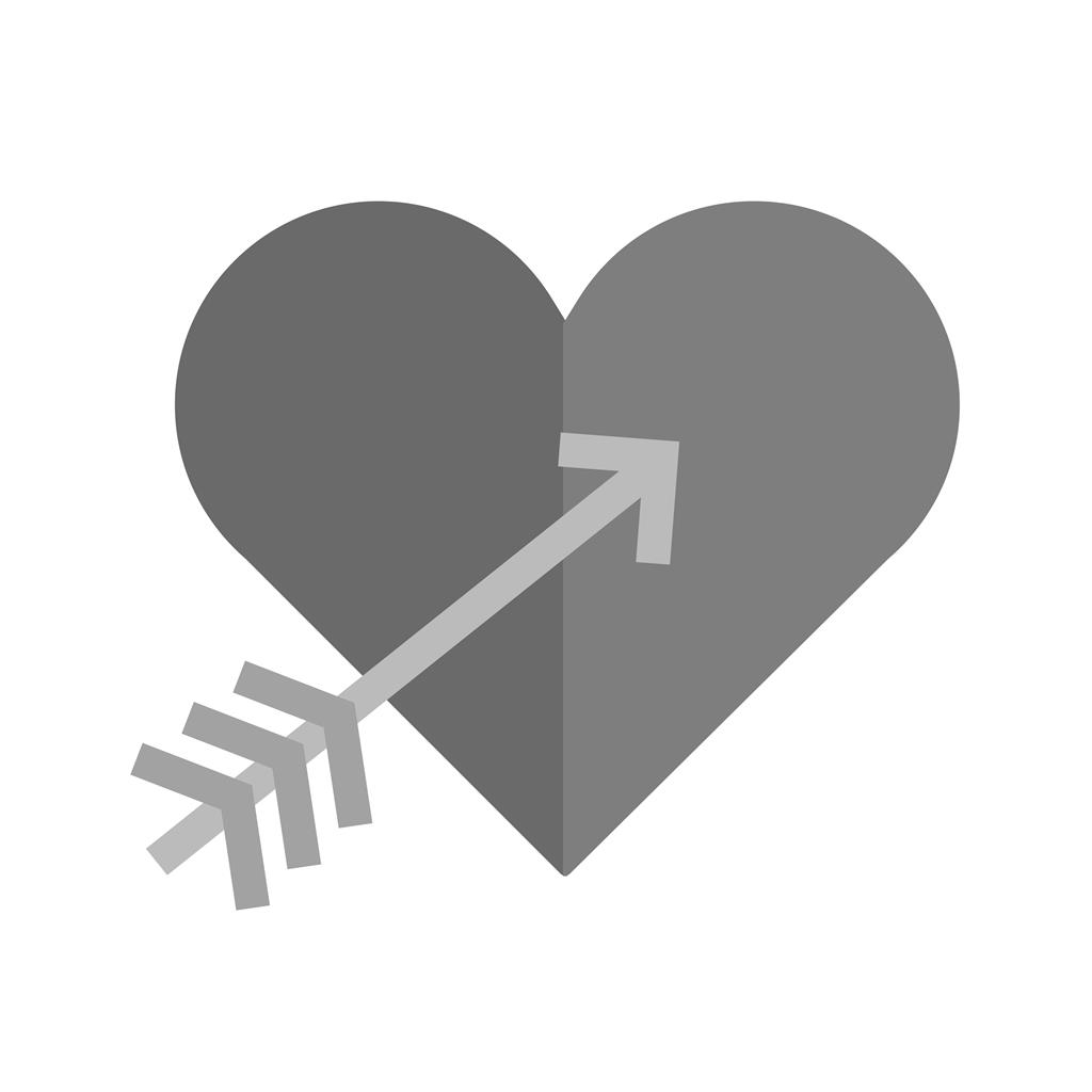 Heart with arrow Greyscale Icon - IconBunny