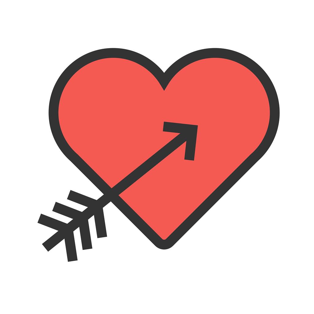 Heart with arrow Line Filled Icon - IconBunny