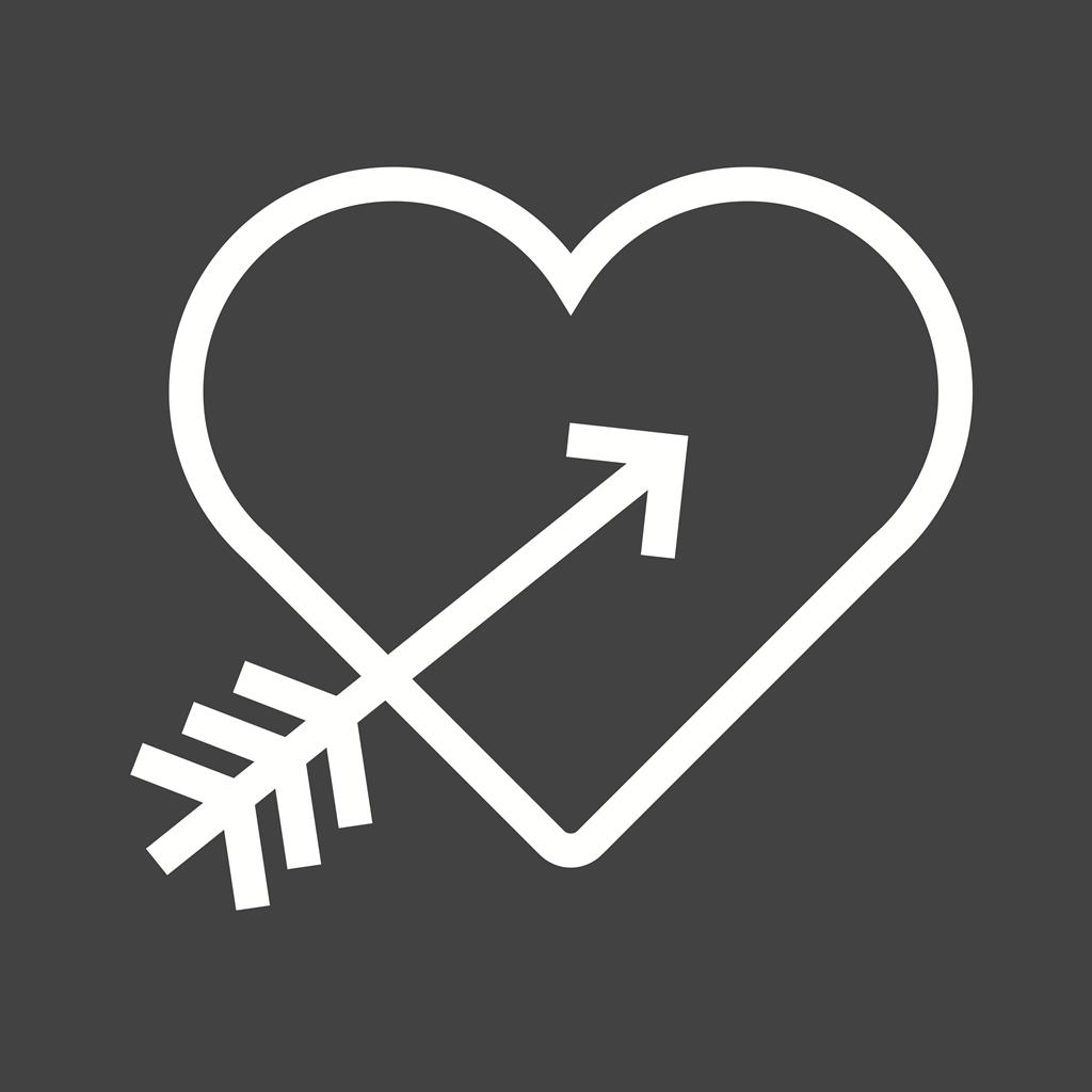 Heart with arrow Line Inverted Icon - IconBunny