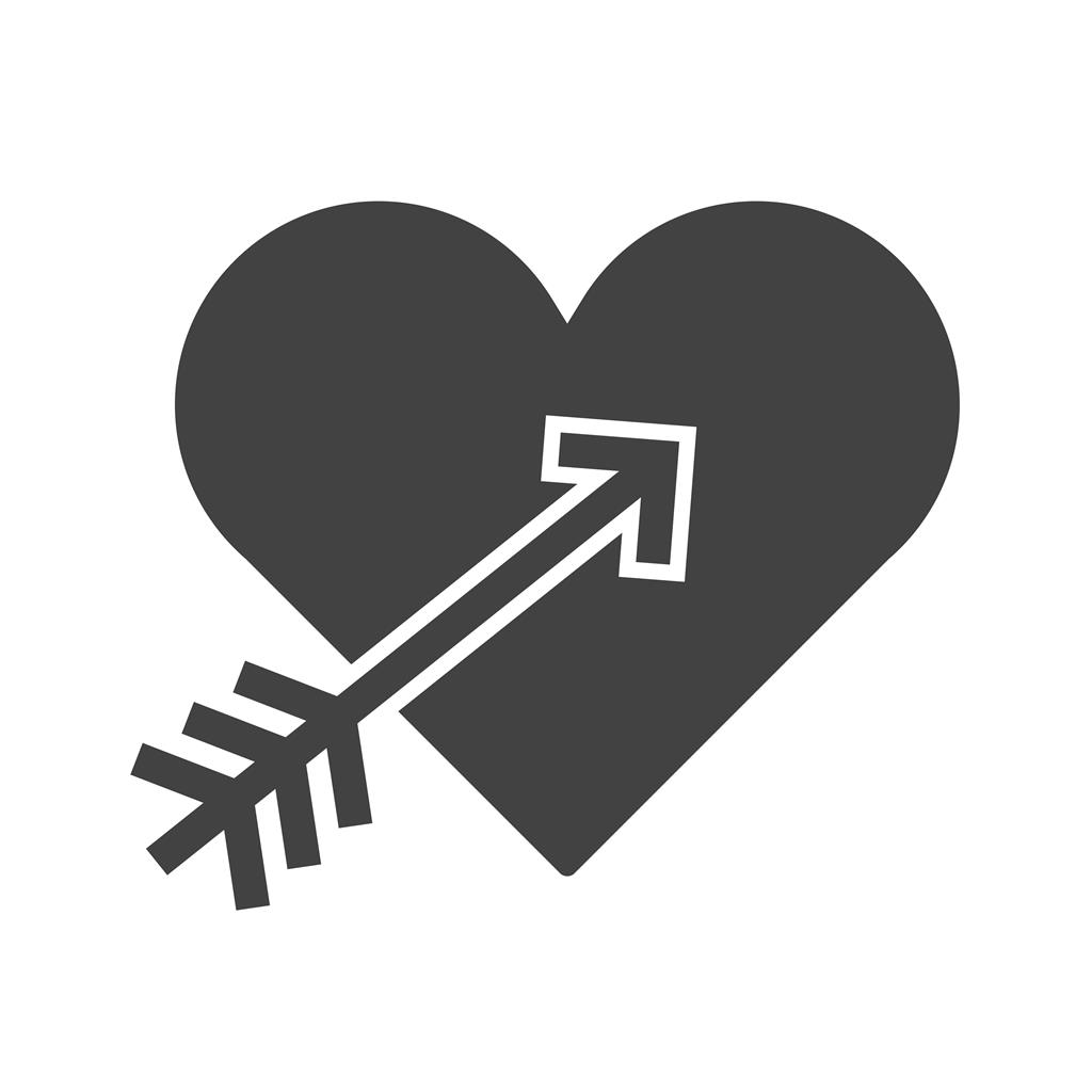 Heart with arrow Glyph Icon - IconBunny