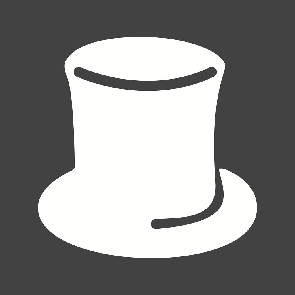 Hat Glyph Inverted Icon - IconBunny