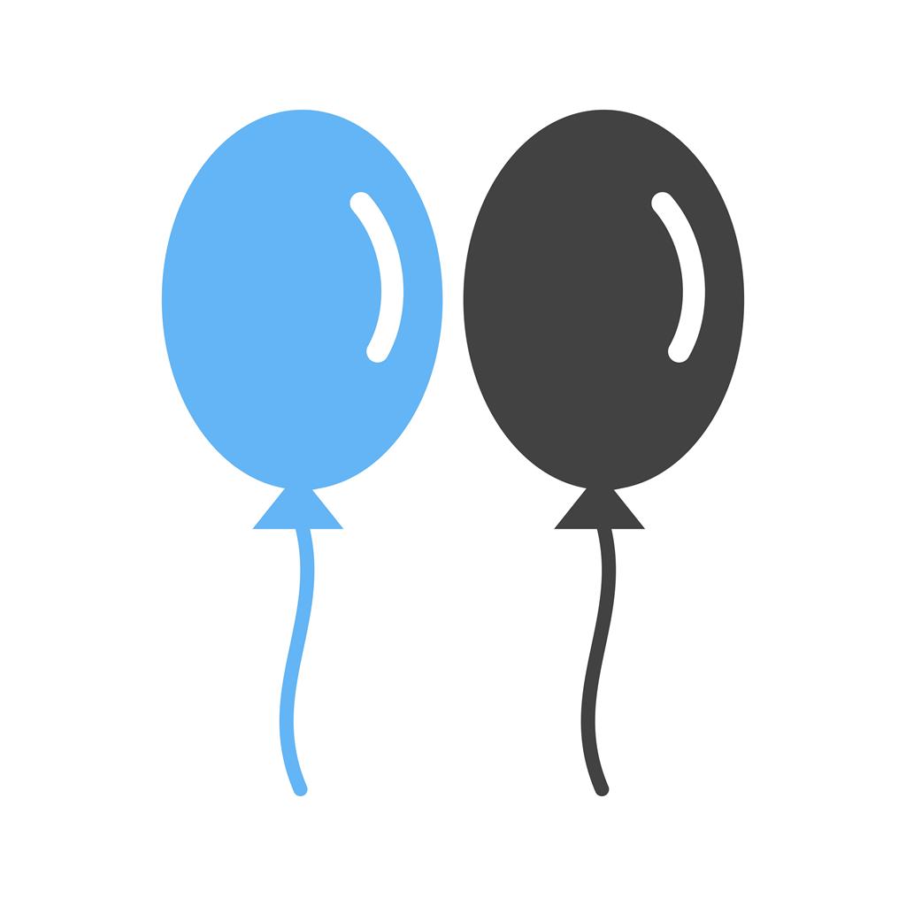 Balloons Blue Black Icon - IconBunny