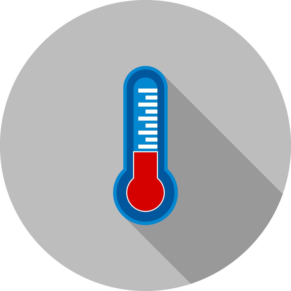Thermometer Flat Shadowed Icon - IconBunny