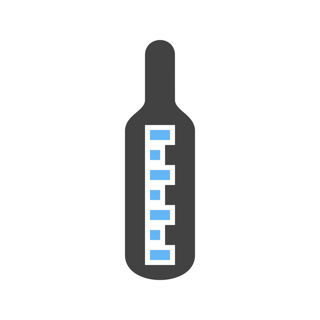 Thermometer Blue Black Icon - IconBunny