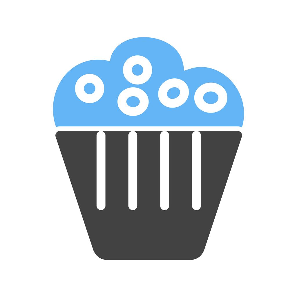 Cupcake Blue Black Icon - IconBunny