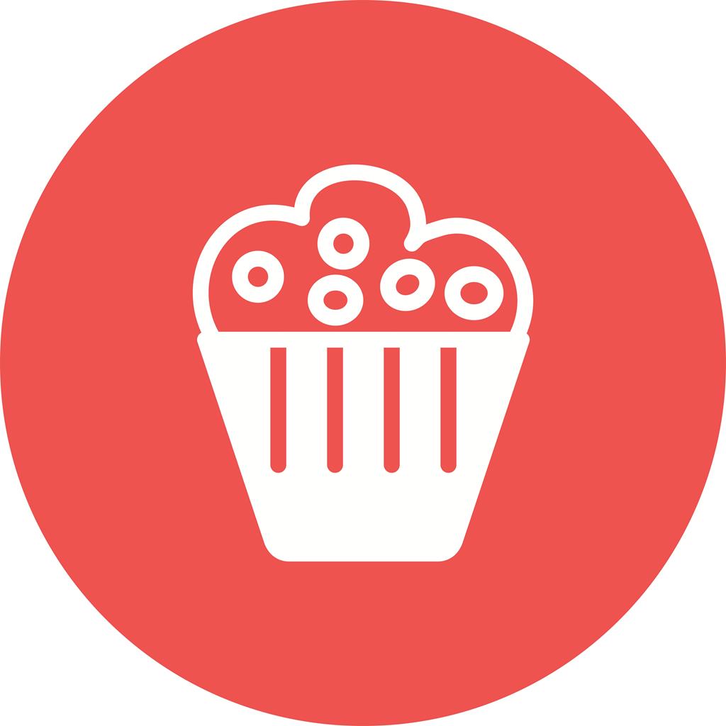 Cupcake Flat Round Icon - IconBunny