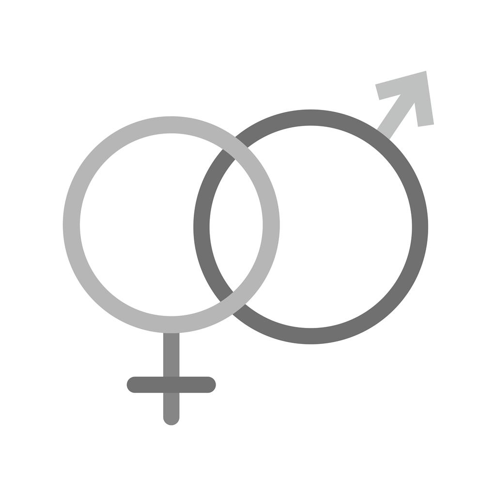 Male and Female Greyscale Icon - IconBunny