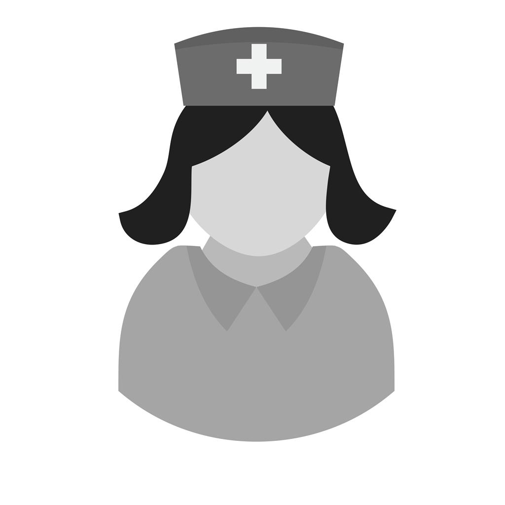 Nurse Greyscale Icon - IconBunny