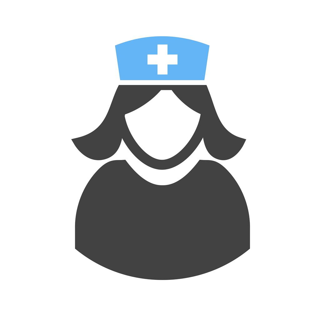 Nurse Blue Black Icon - IconBunny