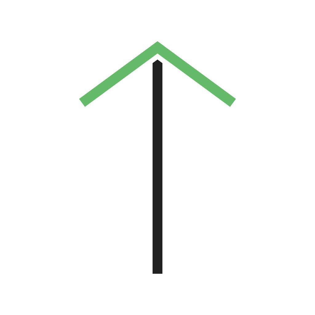 Up Line Green Black Icon